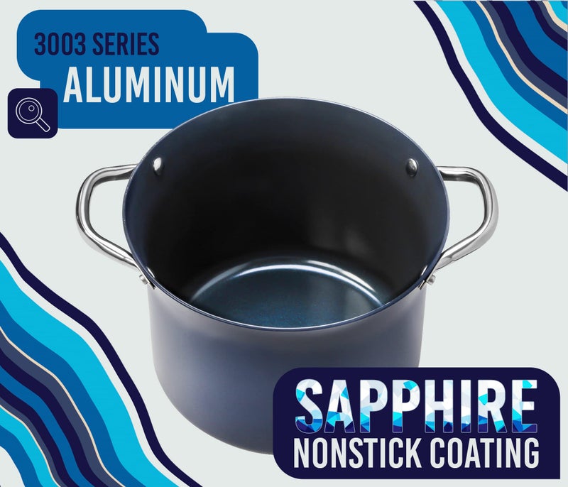 Concord Cookware مجموعة أواني طهي CONCORD Sapphire غير اللاصقة بسعة 7 كوارت (متوافقة مع الحث) - Image 3